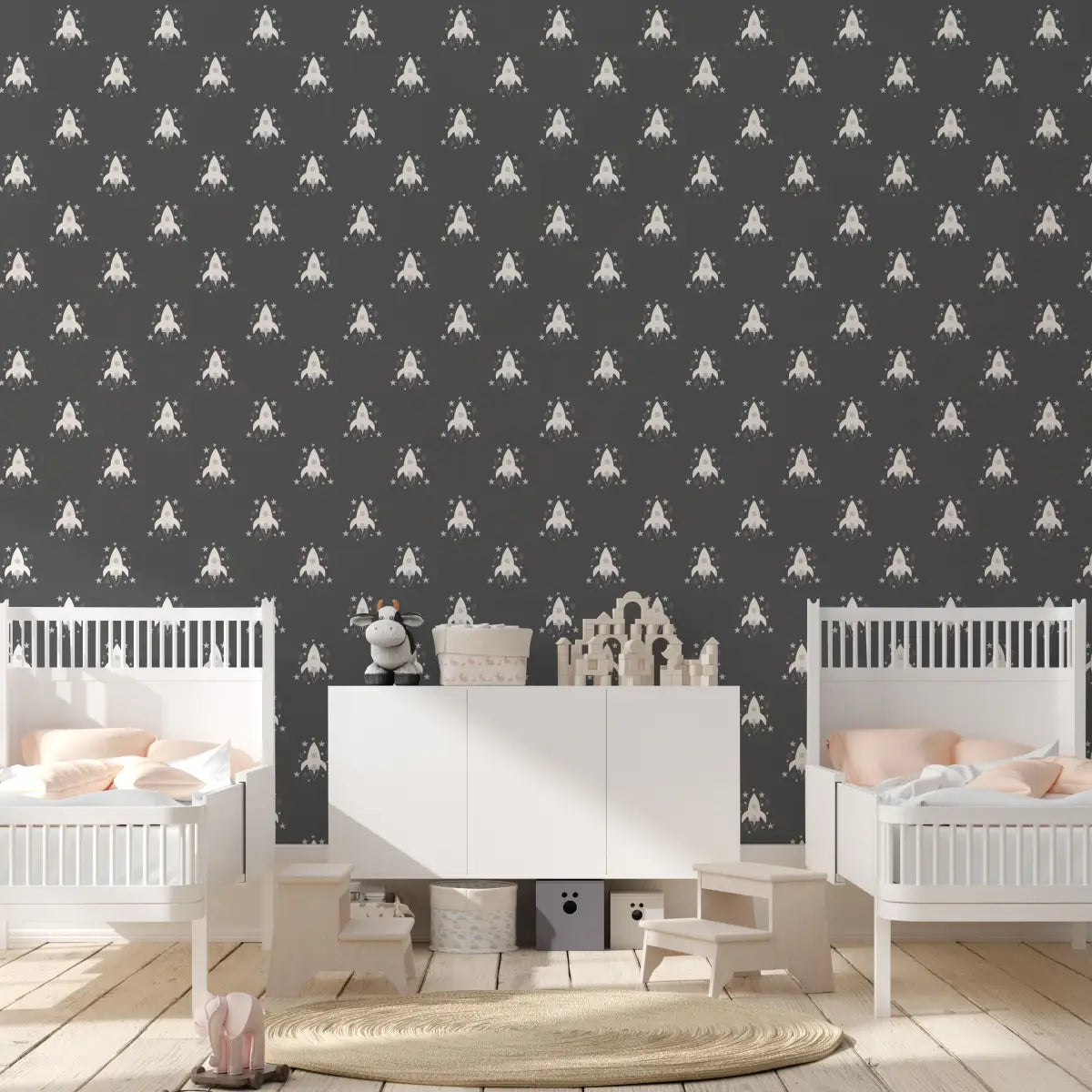 Ryan Wallpaper - Rocket Spaceship - by Antonela Fulir - Loomwell Home Goods