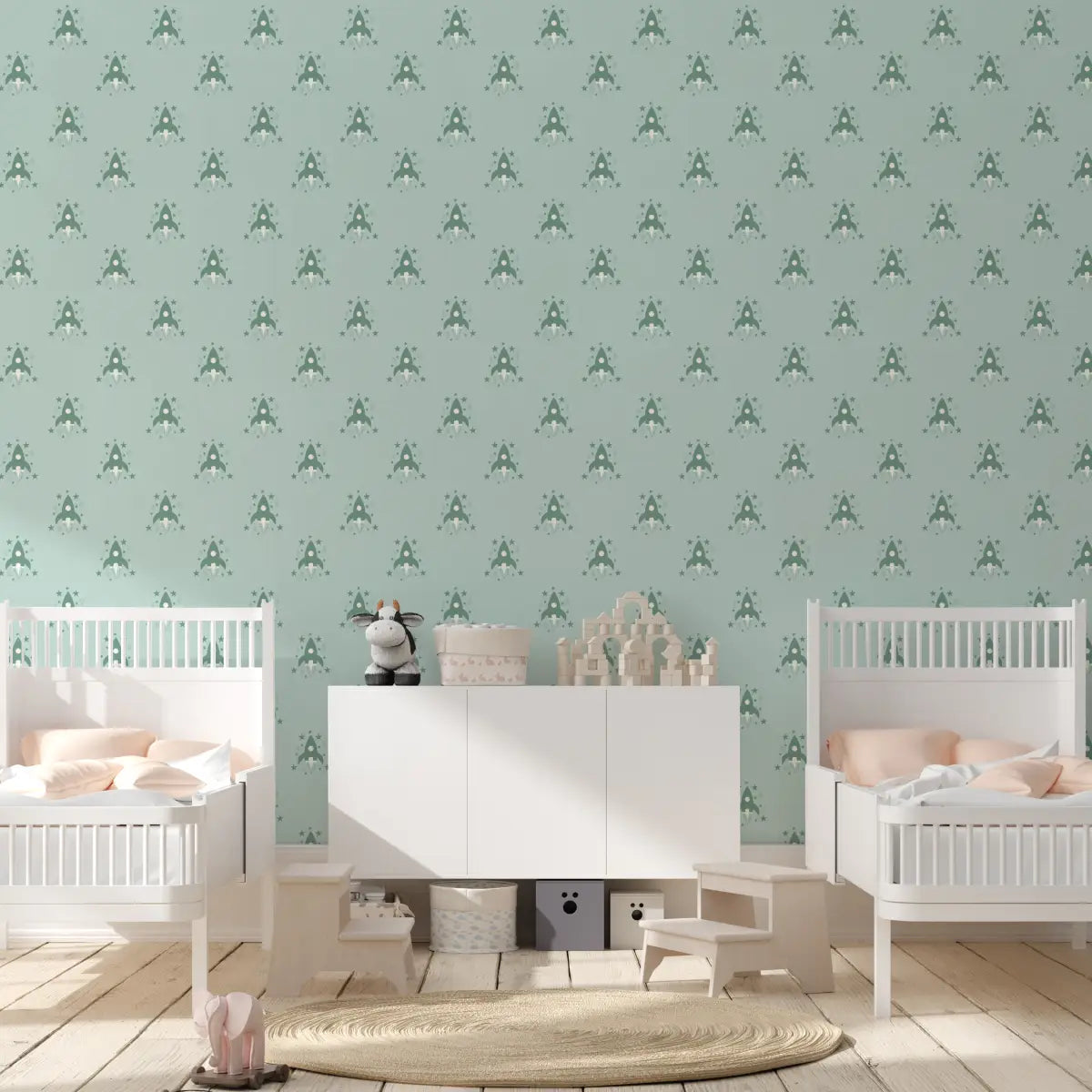 Ryan Wallpaper - Rocket Spaceship - by Antonela Fulir - Loomwell Home Goods