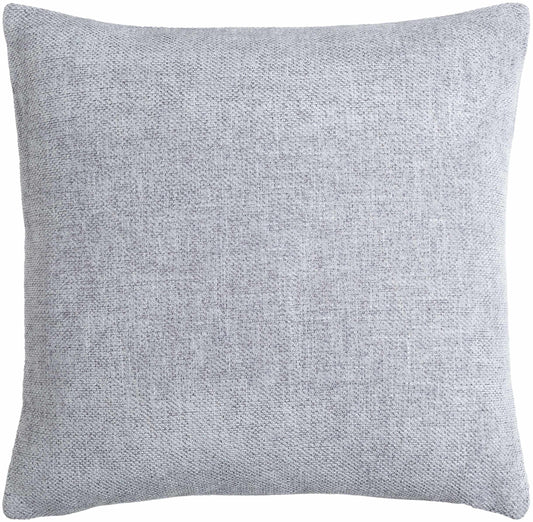 Coussin décoratif aspect lin argenté et bleu Reijo