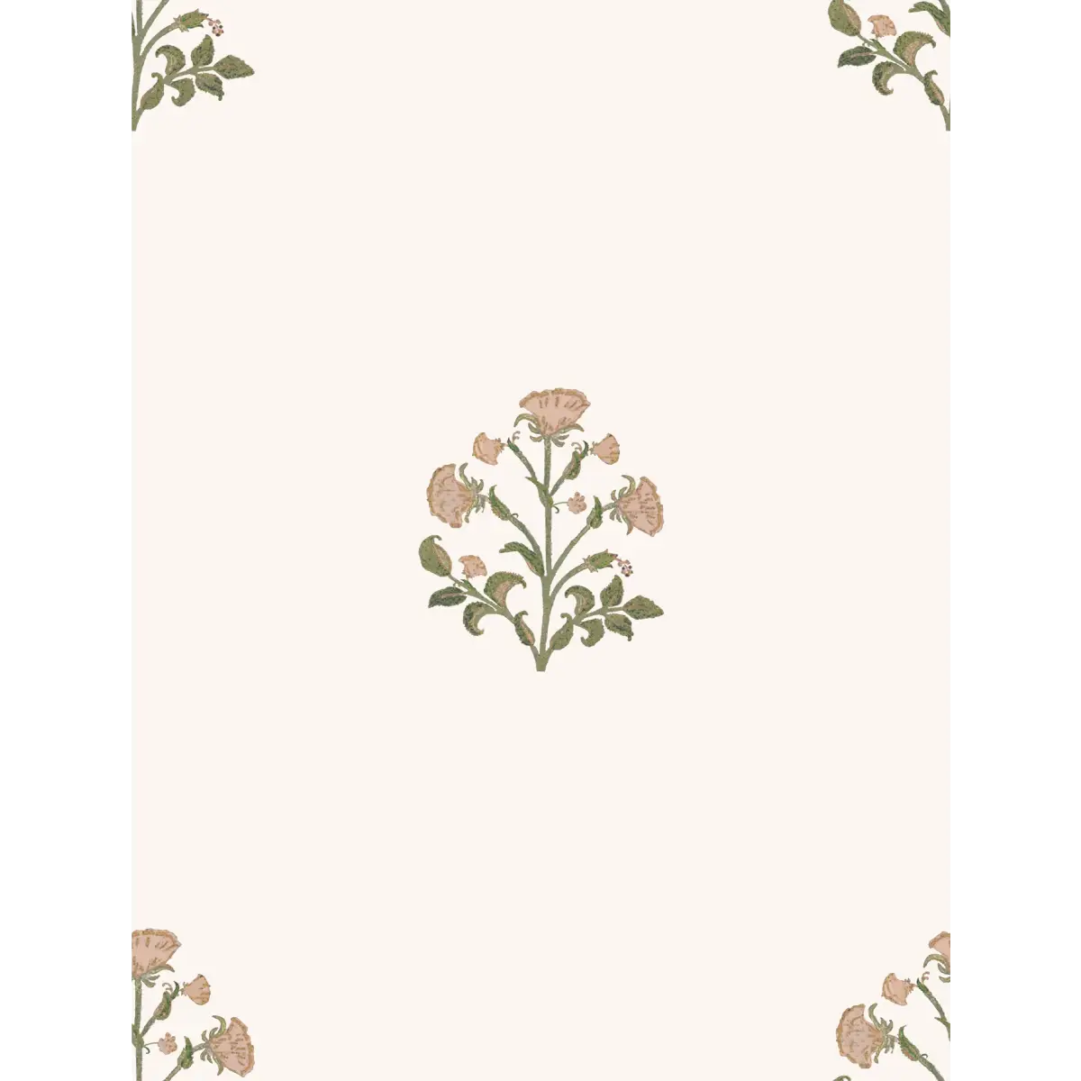 Ryia Wallpaper - Flower Block Print - Sample 1 foot by 1 foot - Loomwell Home Goods