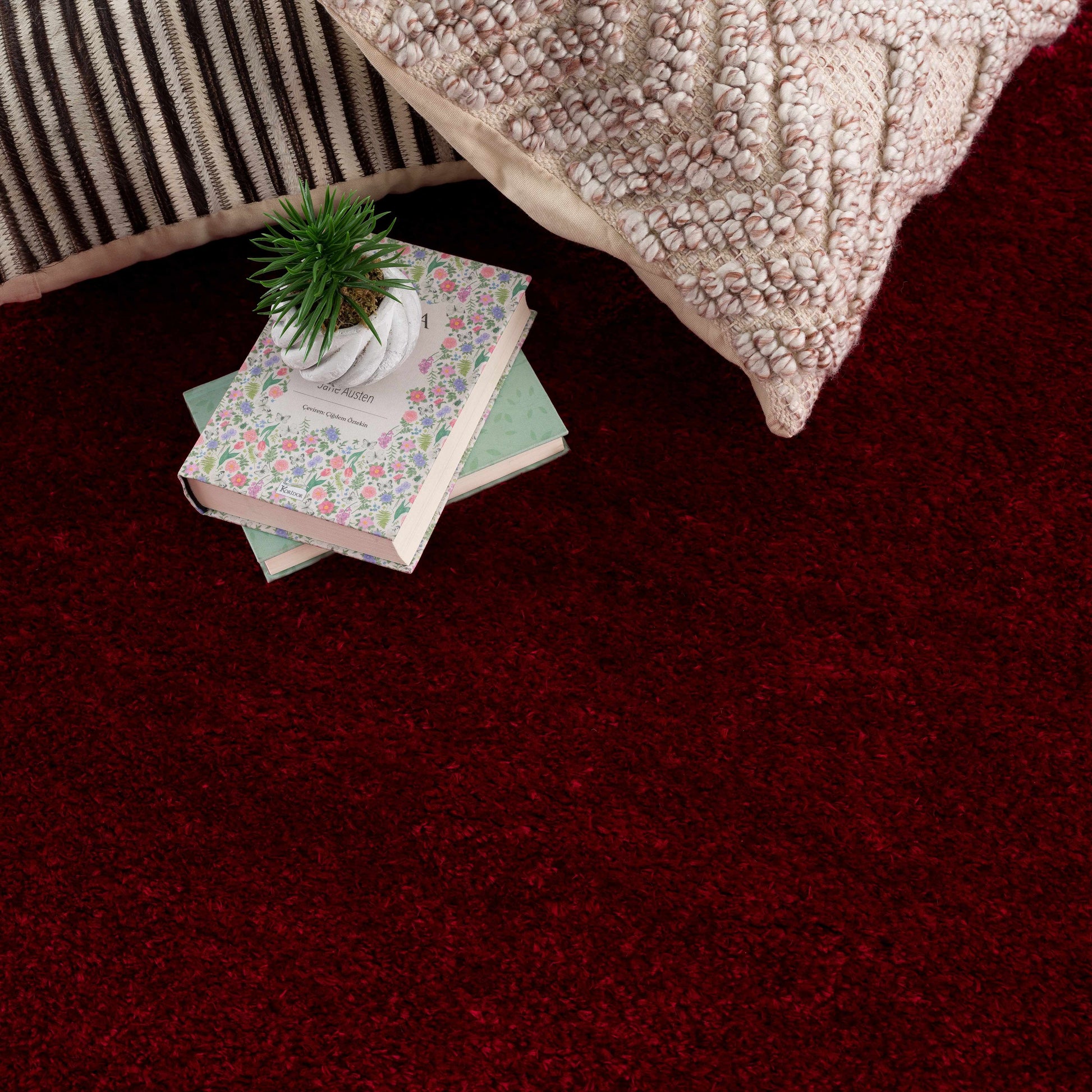 Heavenly Solid Red Plush Rug - Clearance - Boutique Rugs