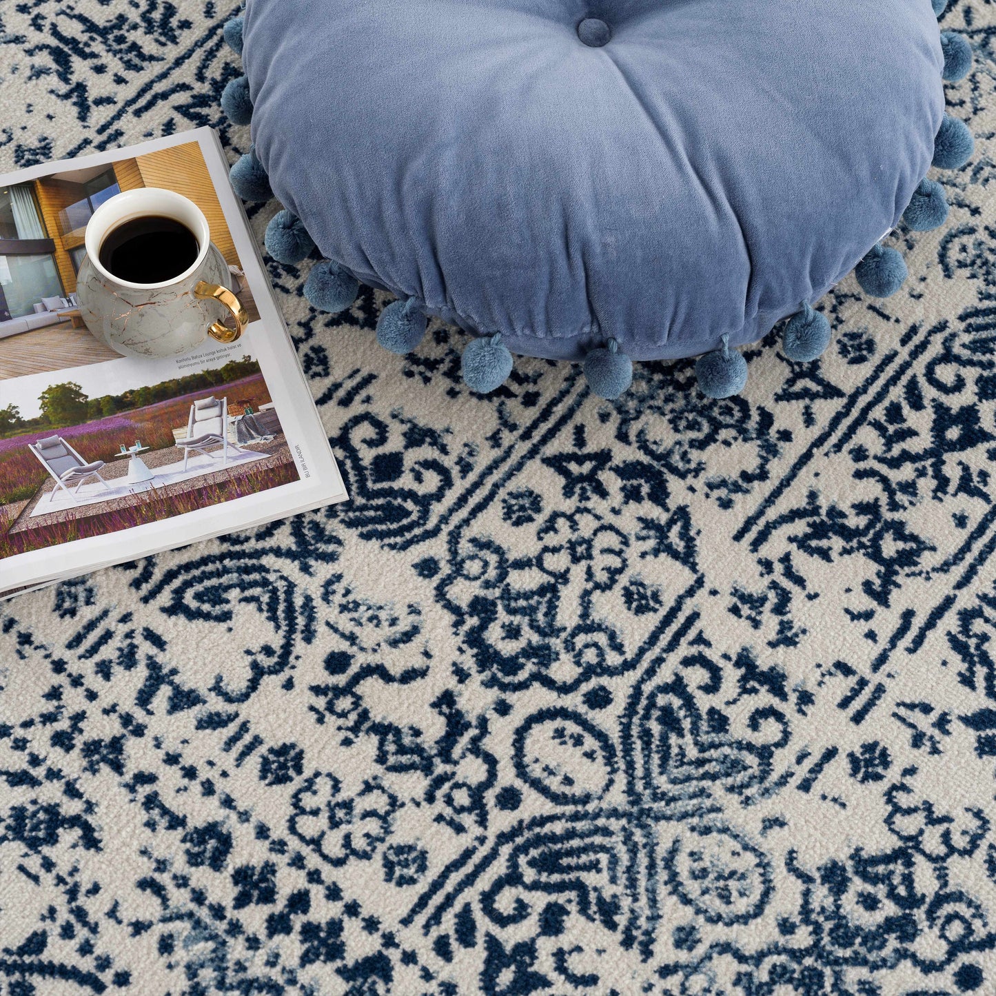 Michie Blue Area Rug - Clearance - Boutique Rugs
