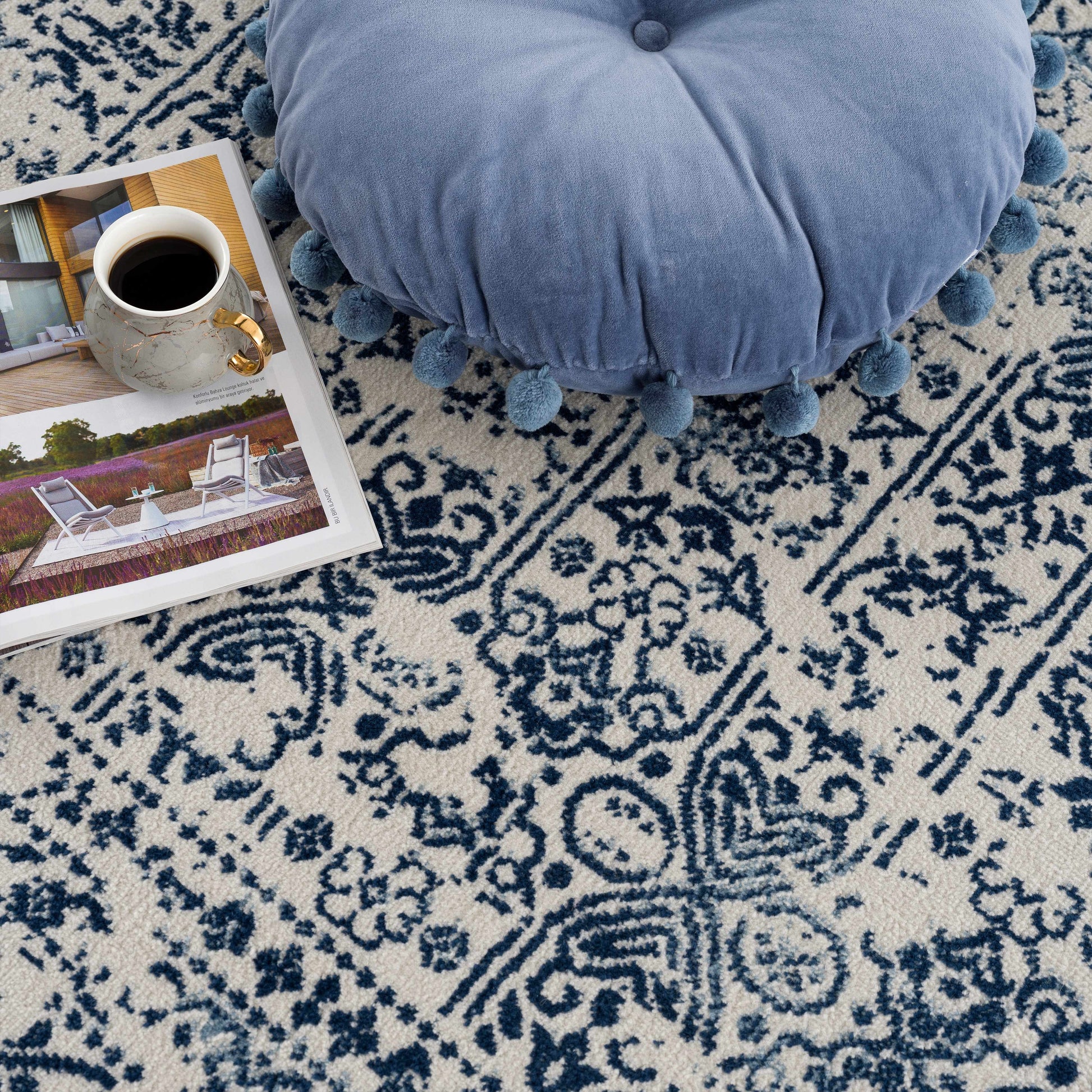 Michie Blue Area Rug - Clearance - Boutique Rugs