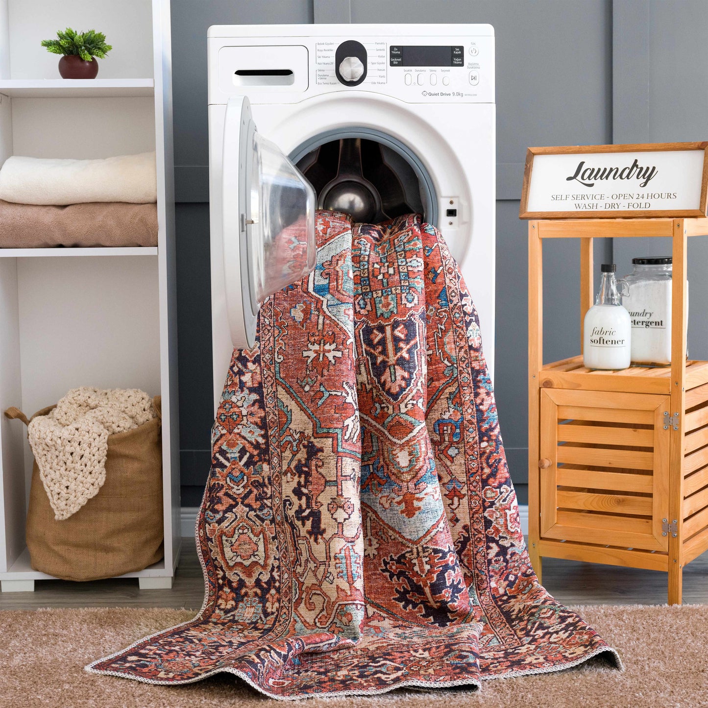 Neyland Washable Area Rug - 5’ x 7’6’’ Rectangle - Boutique Rugs