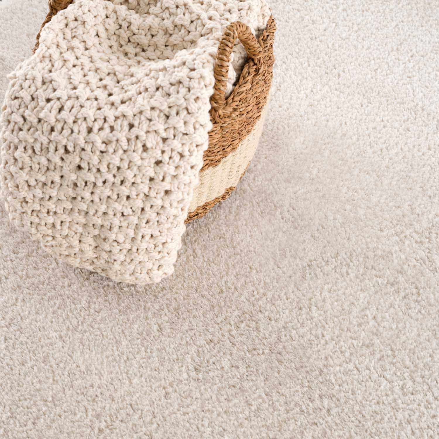 Heavenly Solid Beige Plush Rug - Boutique Rugs