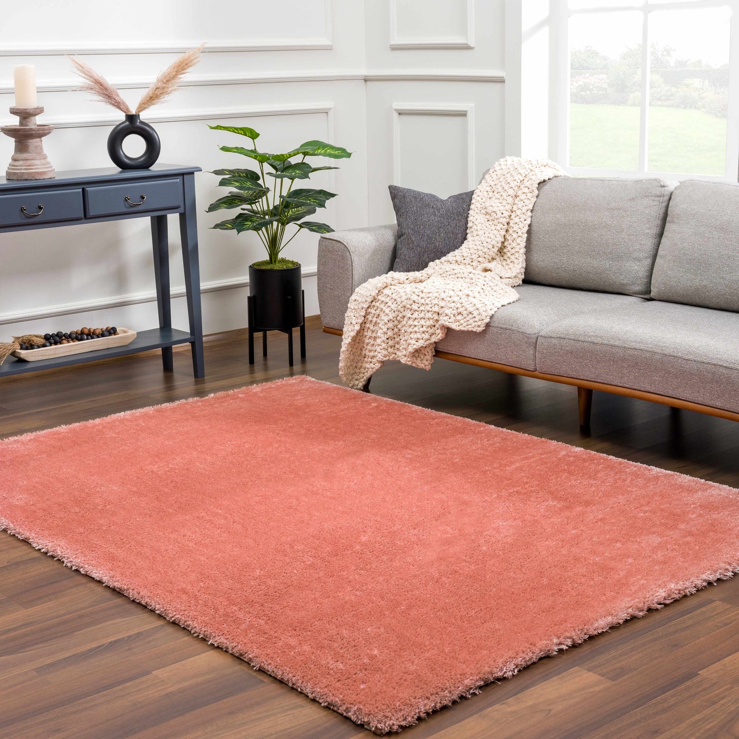 Heavenly Solid Pink Plush Rug - Clearance - Boutique Rugs