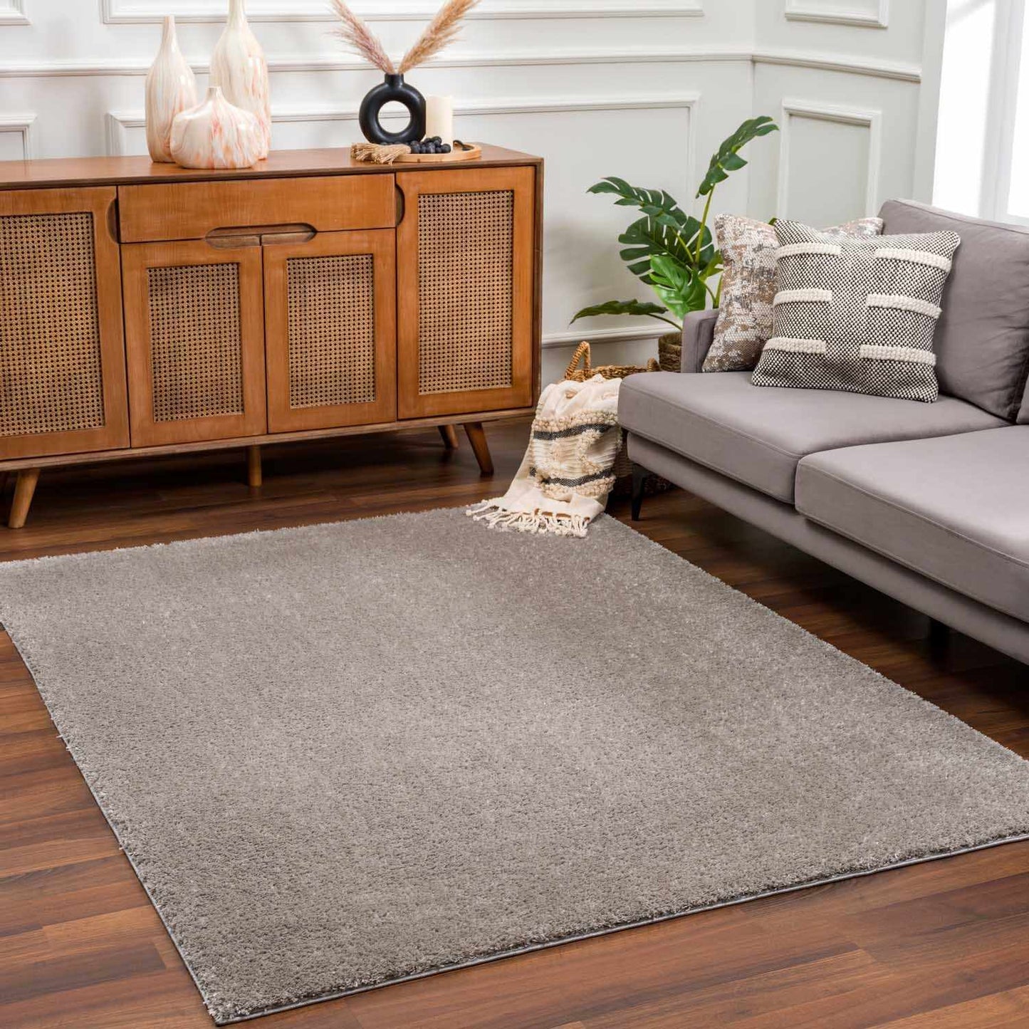 Heavenly Solid Gray Plush Rug - Clearance