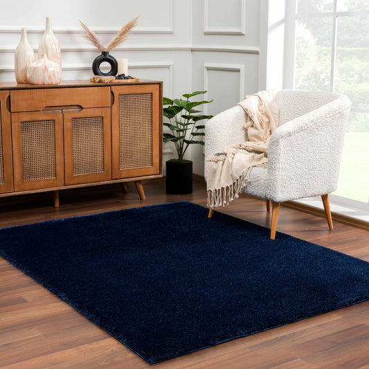 Heavenly Solid Navy Blue Shag Rug - Clearance - Boutique Rugs