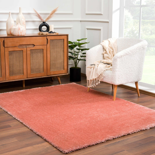 Heavenly Solid Pink Plush Rug - Clearance - Boutique Rugs
