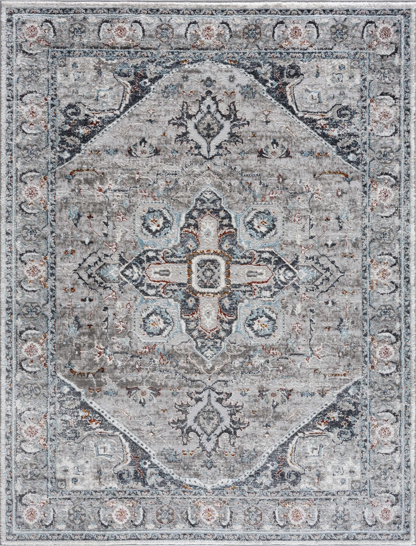 Liverpool Gray & Blue Area Rug - Clearance - Boutique Rugs