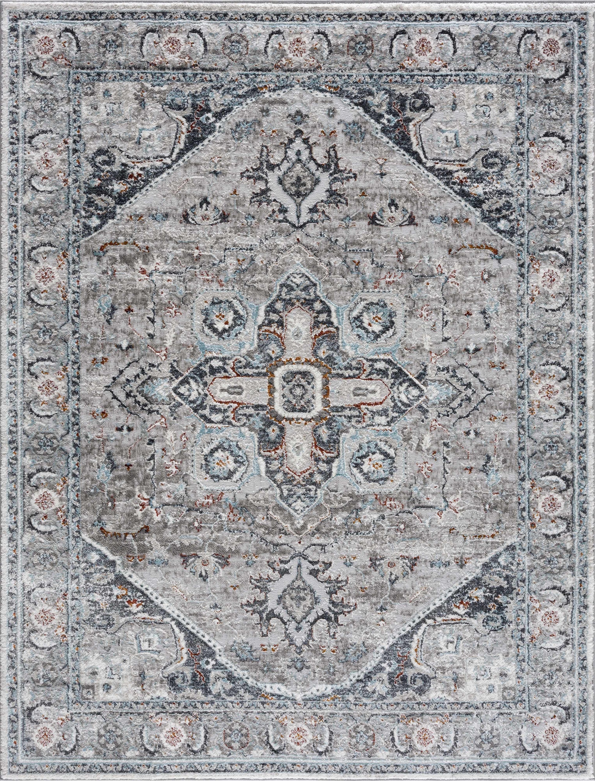 Liverpool Gray & Blue Area Rug - Clearance - Boutique Rugs
