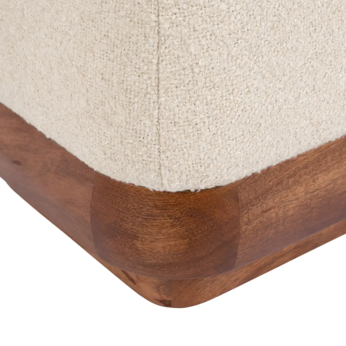 Sabri Modern Square Ottoman - Fabric and Wood - kateandlaurel