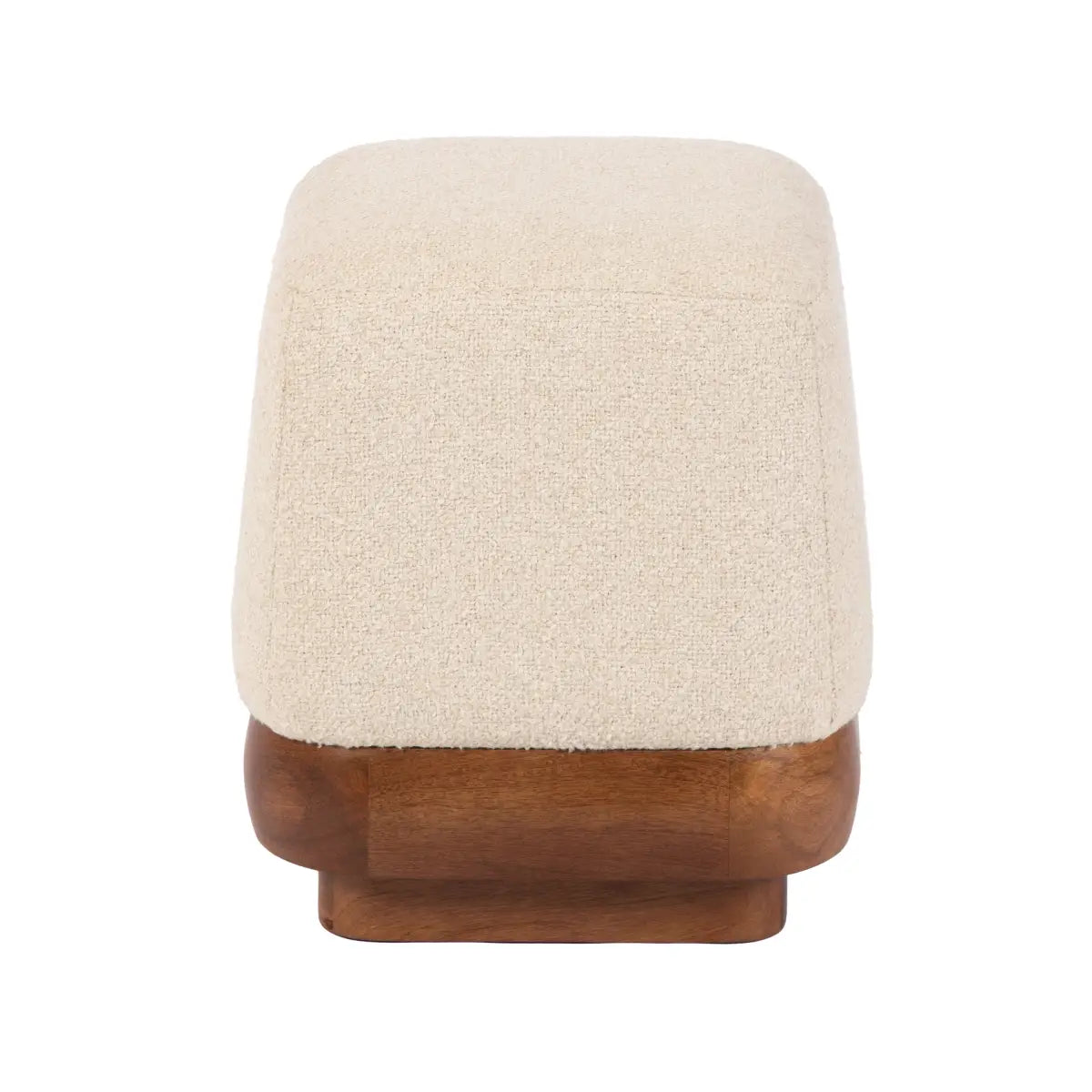Sabri Modern Square Ottoman - Fabric and Wood - kateandlaurel