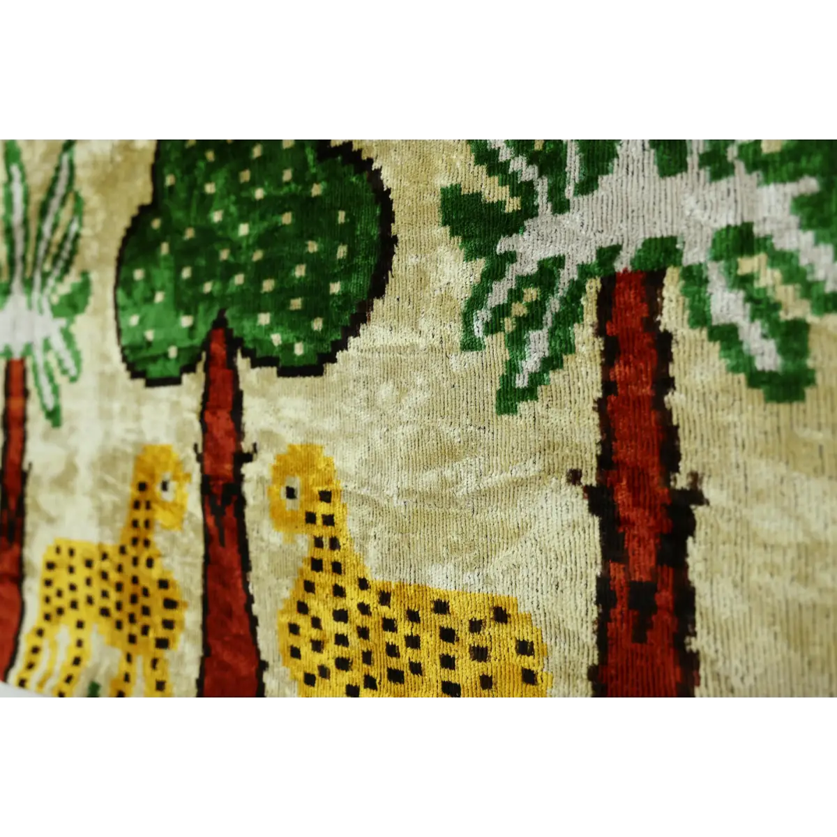Safari Scene Silk Velvet Pillow 16x24 Handmade Luxury Cushion - Canvello