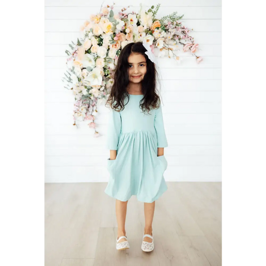 Sage 3/4 Pocket Twirl Dress - Mila & Rose ®
