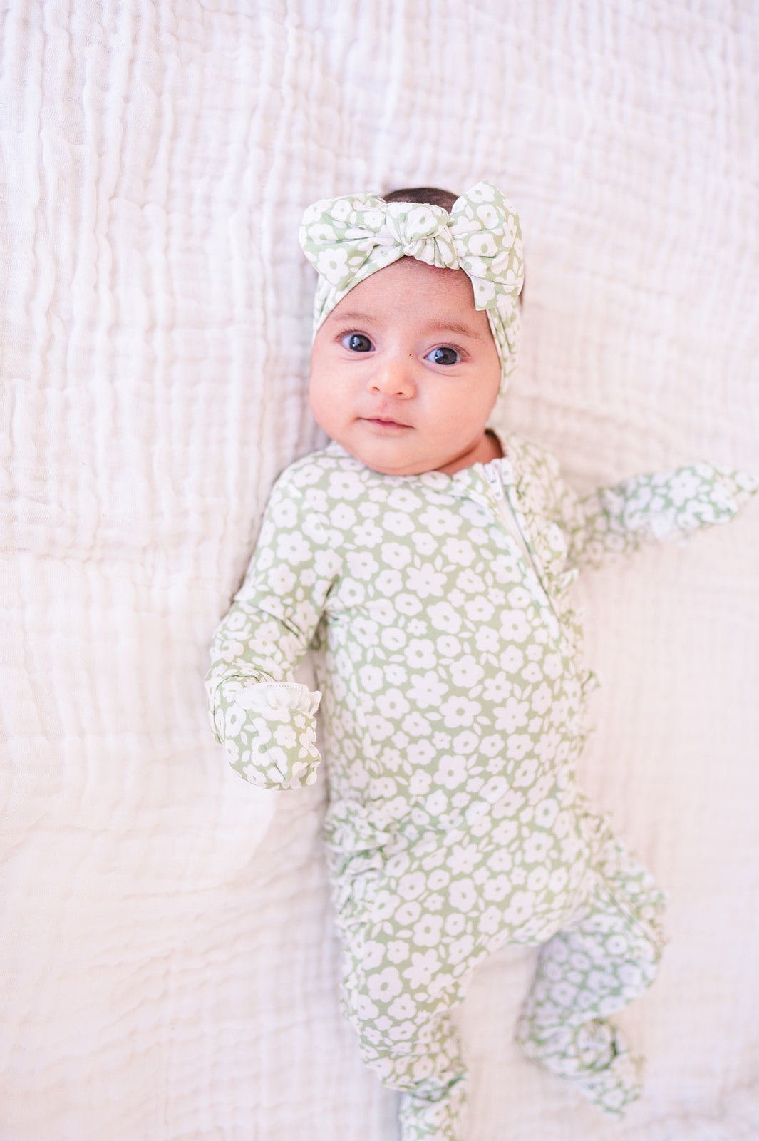 Knotted Headband - Sage Ditsy Floral - Harp Angel Boutique