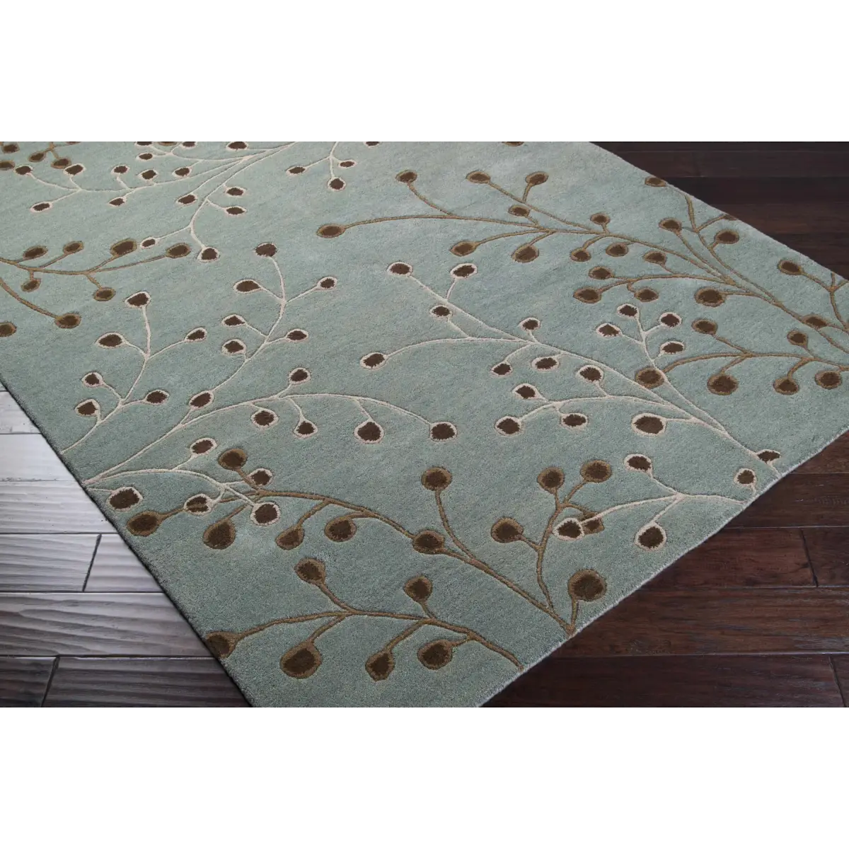 Sage Floral Wool Area Rug - Boutique Rugs