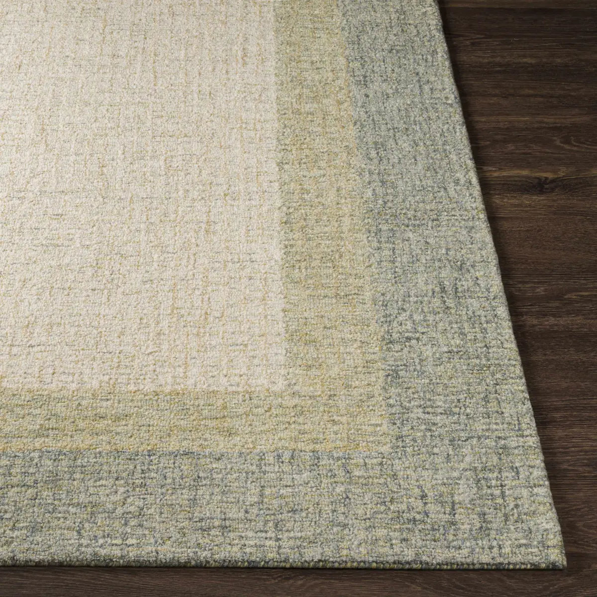 Sage Green Bordered Wool Rug - Boutique Rugs