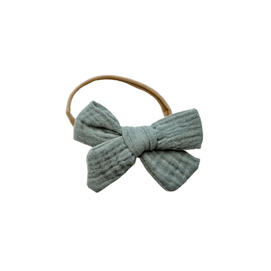 Sage Green Knot Bow Headband - Harp Angel Boutique