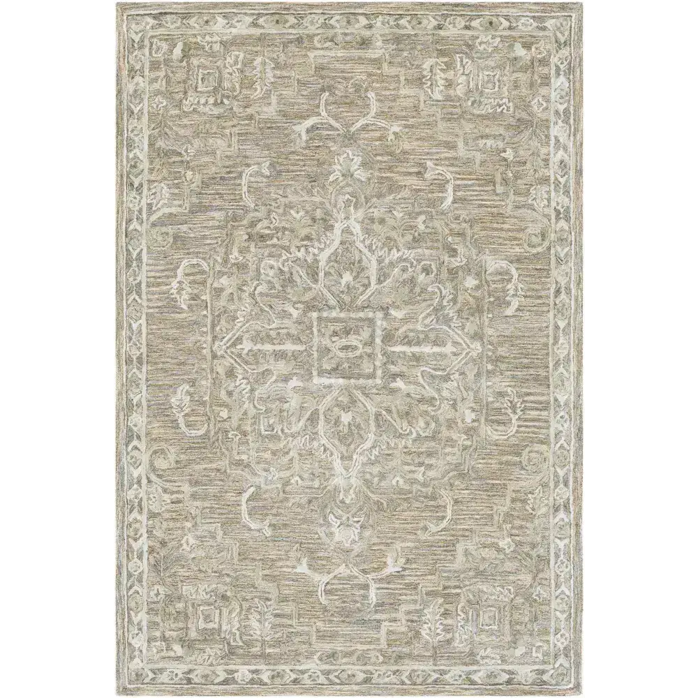 Sage Traditional Wool Blend Area Rug - 5’ x 7’6’’ Rectangle - Boutique Rugs