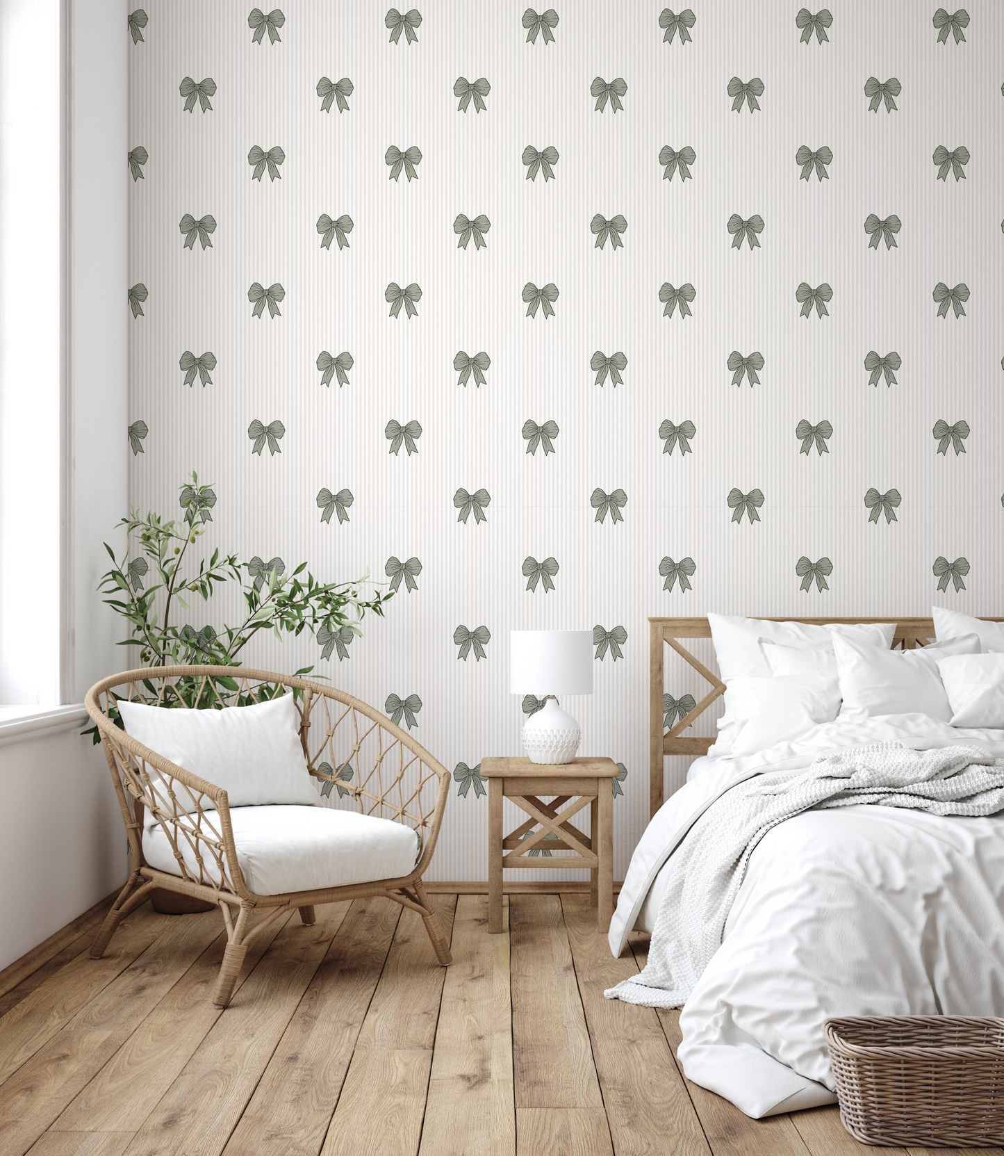 Shayla Bows Wallpaper by Kourtni Gunn - Loomwell Home Goods