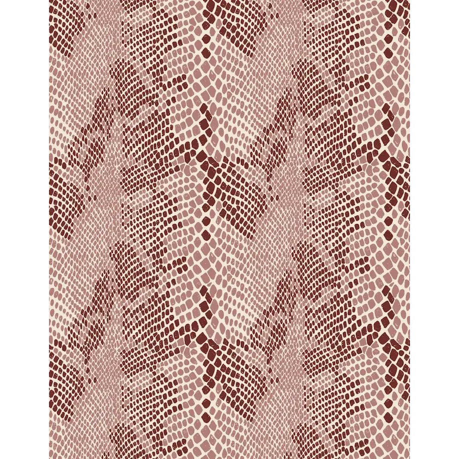 Salazar Wallpaper - Snakeskin - by Zenclover - Sample 1 foot by 1 foot / Blush and Burgundy - Loomwell Home Goods
