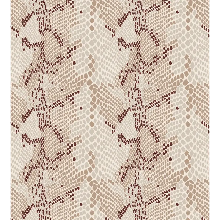 Salazar Wallpaper - Snakeskin - by Zenclover - Sample 1 foot by 1 foot / Neutral and Burgundy - Loomwell Home Goods