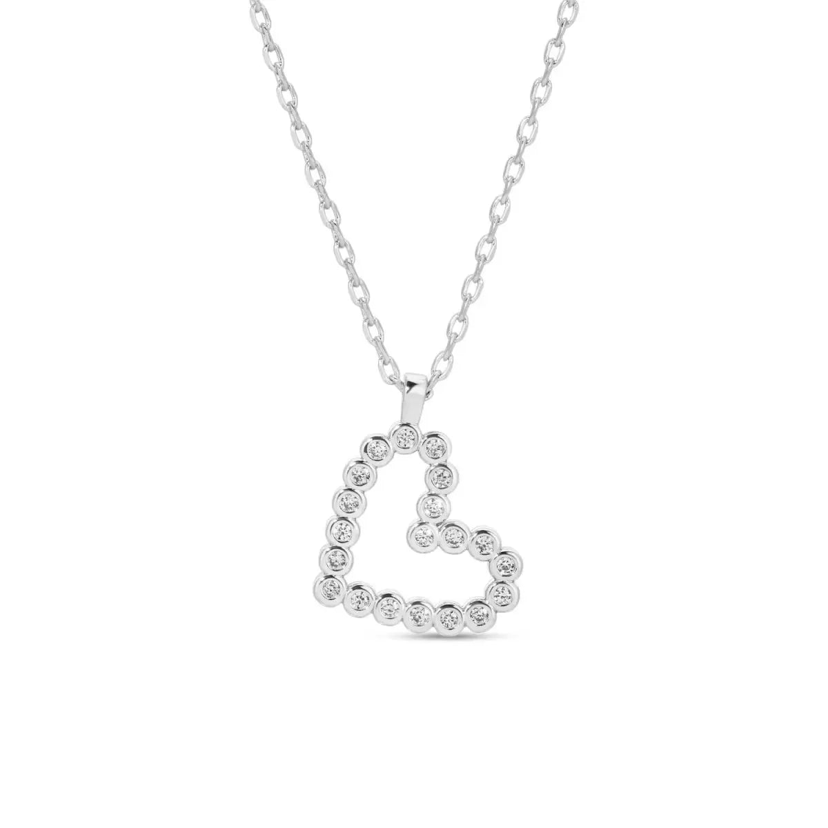 CZ Heart Pendant Necklace - Splendid Iris