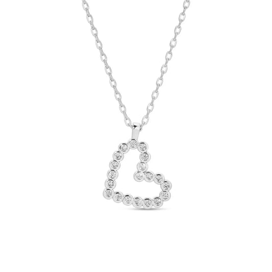 CZ Heart Pendant Necklace - Splendid Iris