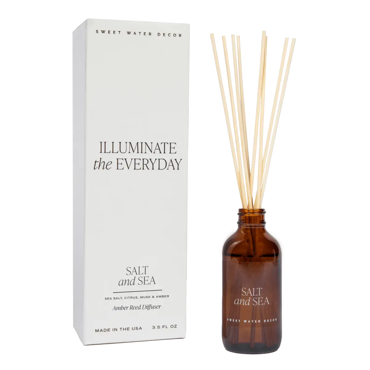 Salt and Sea Amber Reed Diffuser - Sweet Water Decor