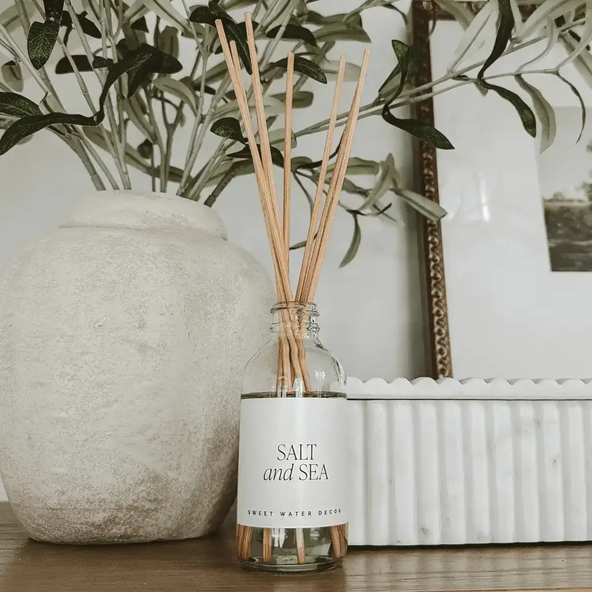 Salt and Sea Clear Reed Diffuser - Sweet Water Decor
