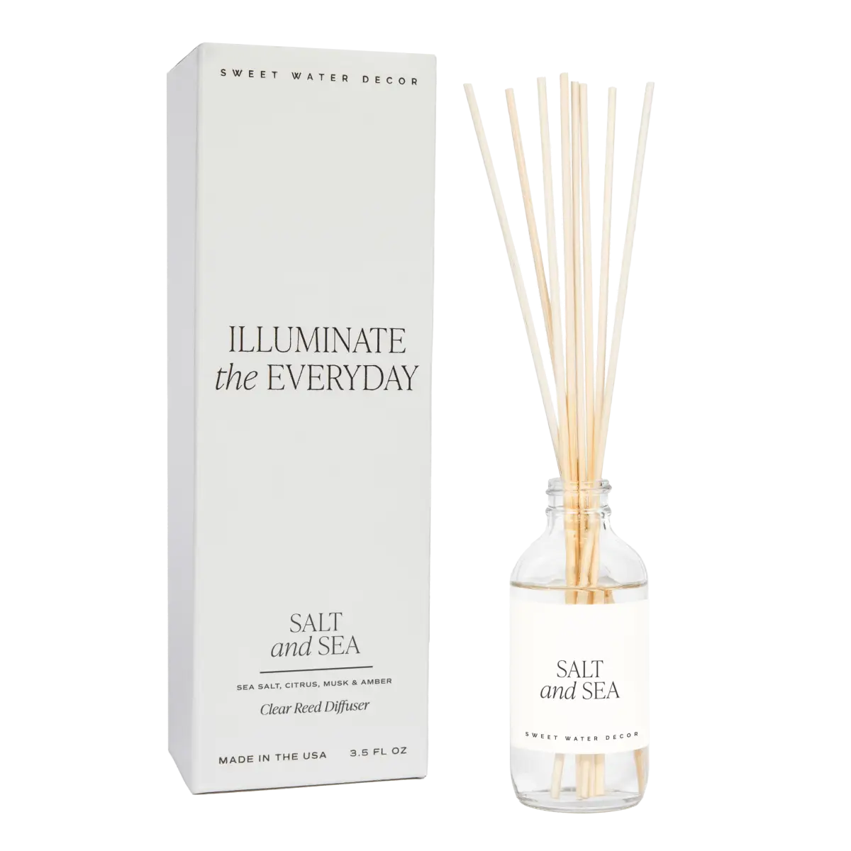 Salt and Sea Clear Reed Diffuser - Sweet Water Decor