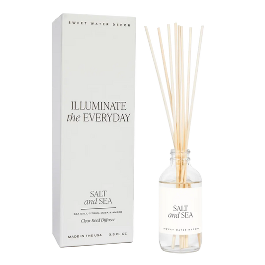 Salt and Sea Clear Reed Diffuser - Sweet Water Decor