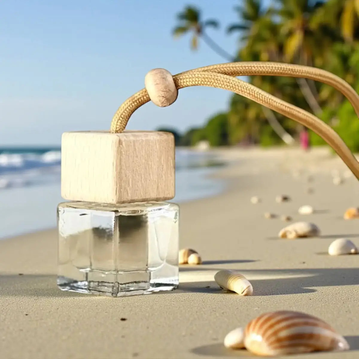 Car Freshener - Salt & Sea - Glass Bottle 8ml - Hanging - Charmed Harvest