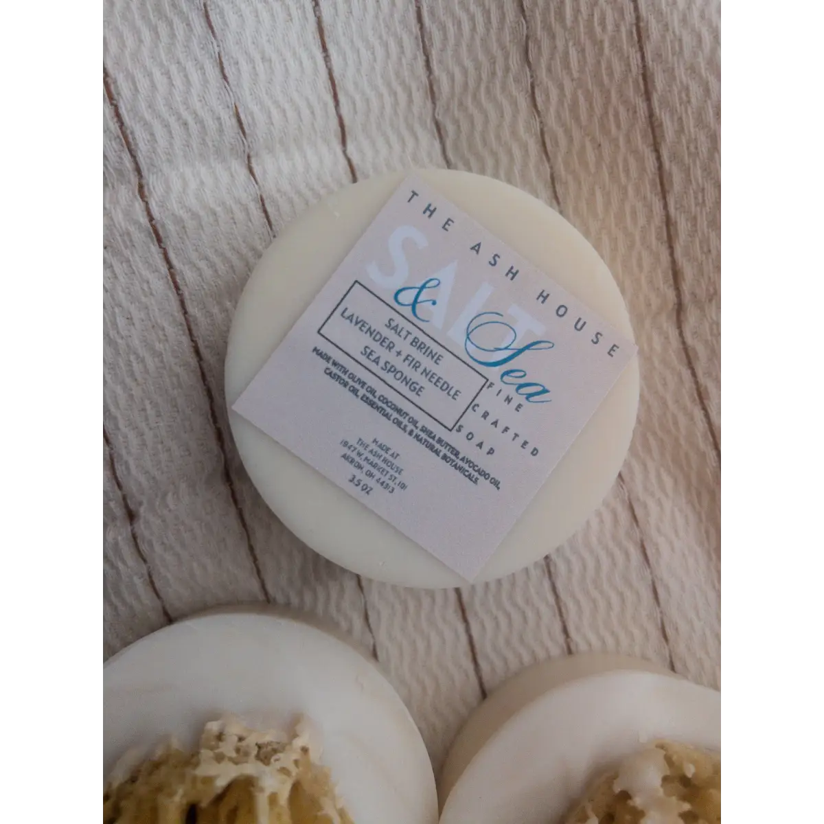 Sea Sponge Soap Bar - Salt & Sea - Handmade Natural - The Ash House Soap Studio
