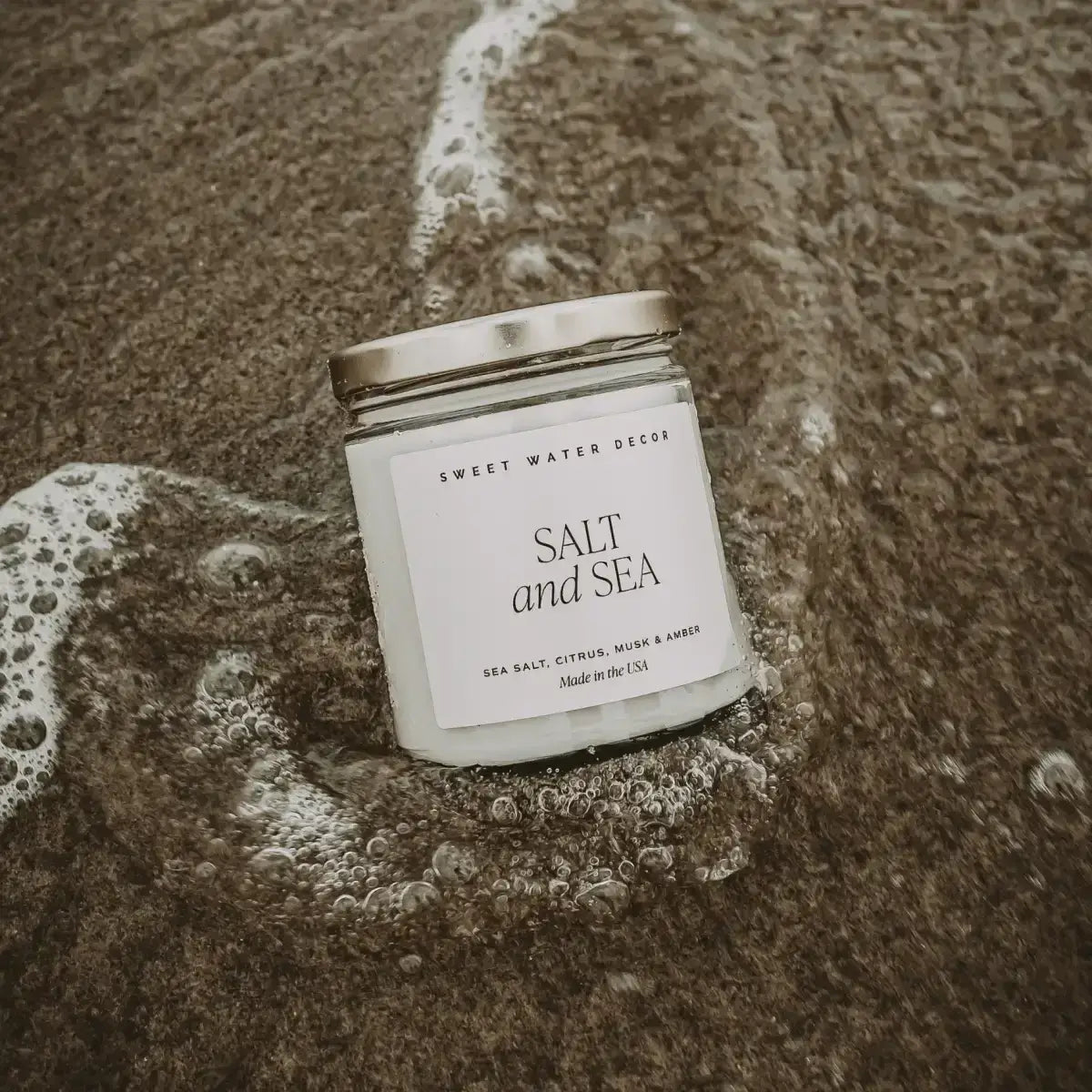 Salt and Sea Soy Candle - Clear Jar - 9 oz - Sweet Water Decor