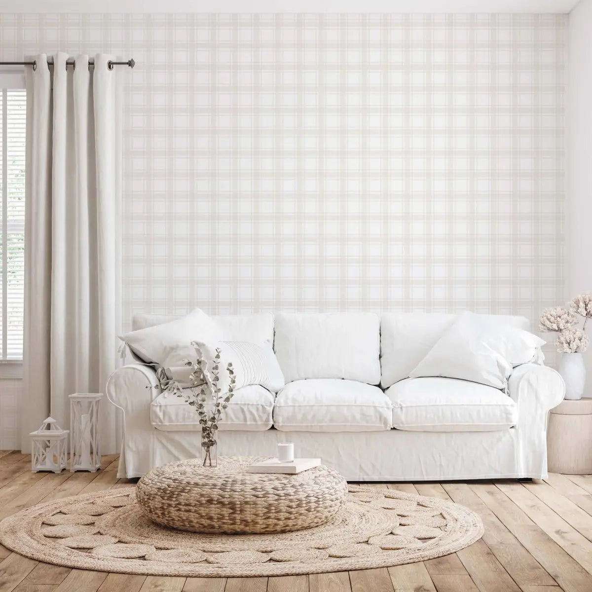 Sampson Wallpaper - Plaid Gingham - Loomwell Home Goods