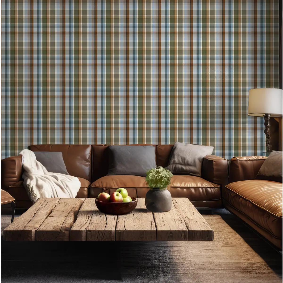 Samuel Wallpaper - Sophisticated Plaid - by Painted Hawk Design - Loomwell Home Goods
