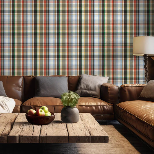Samuel Wallpaper - Sophisticated Plaid - by Painted Hawk Design - Loomwell Home Goods