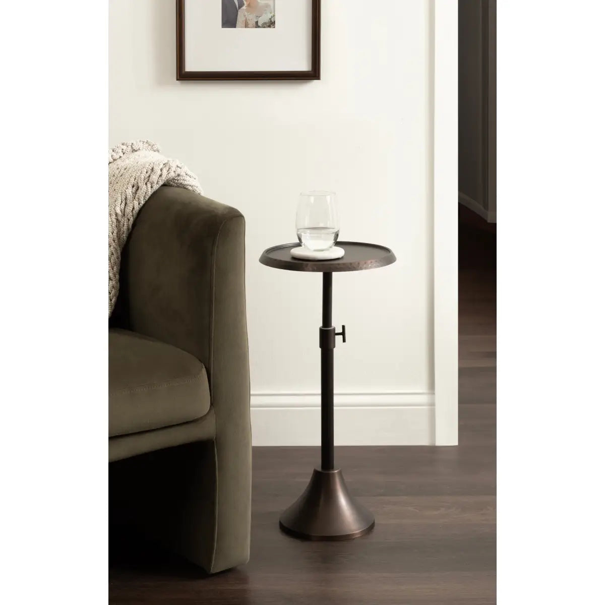 Sanzo Hammered Metal Cocktail Table or Plant Stand - kateandlaurel