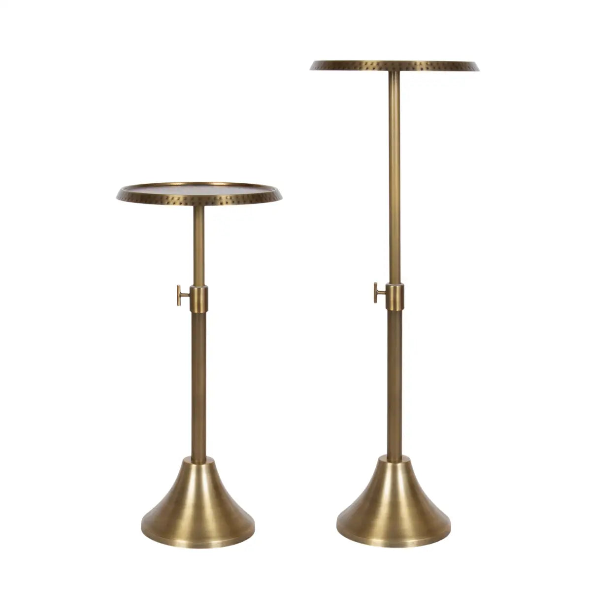 Sanzo Hammered Metal Cocktail Table or Plant Stand - kateandlaurel