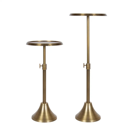 Sanzo Hammered Metal Cocktail Table or Plant Stand - kateandlaurel
