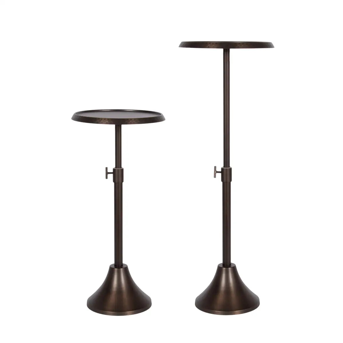 Sanzo Hammered Metal Cocktail Table or Plant Stand - kateandlaurel