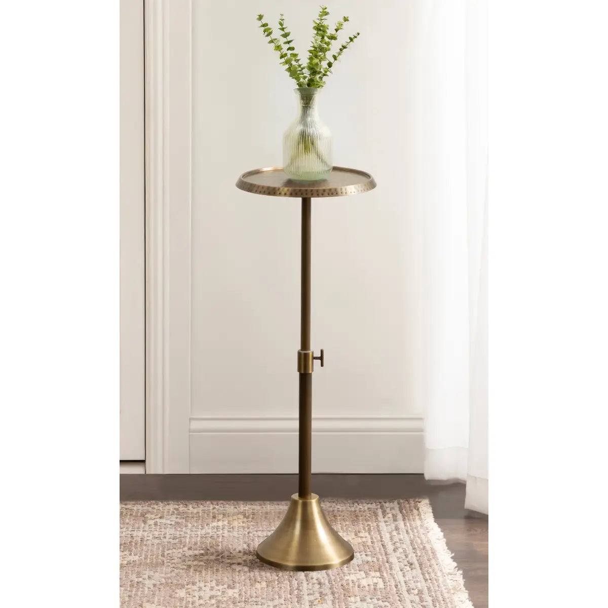 Sanzo Hammered Metal Cocktail Table or Plant Stand - kateandlaurel