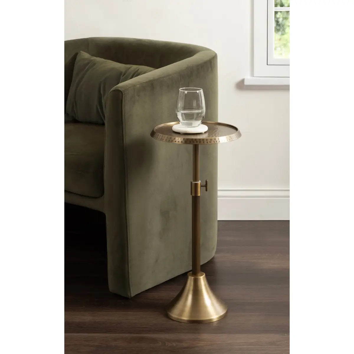 Sanzo Hammered Metal Cocktail Table or Plant Stand - kateandlaurel