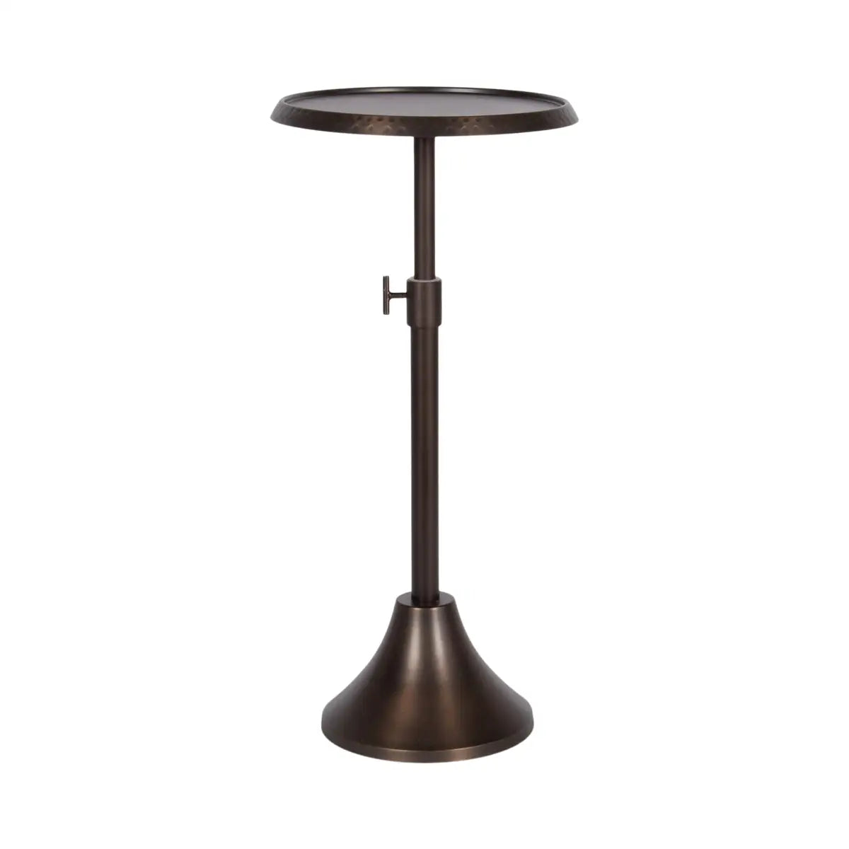 Sanzo Hammered Metal Cocktail Table or Plant Stand - Bronze - kateandlaurel