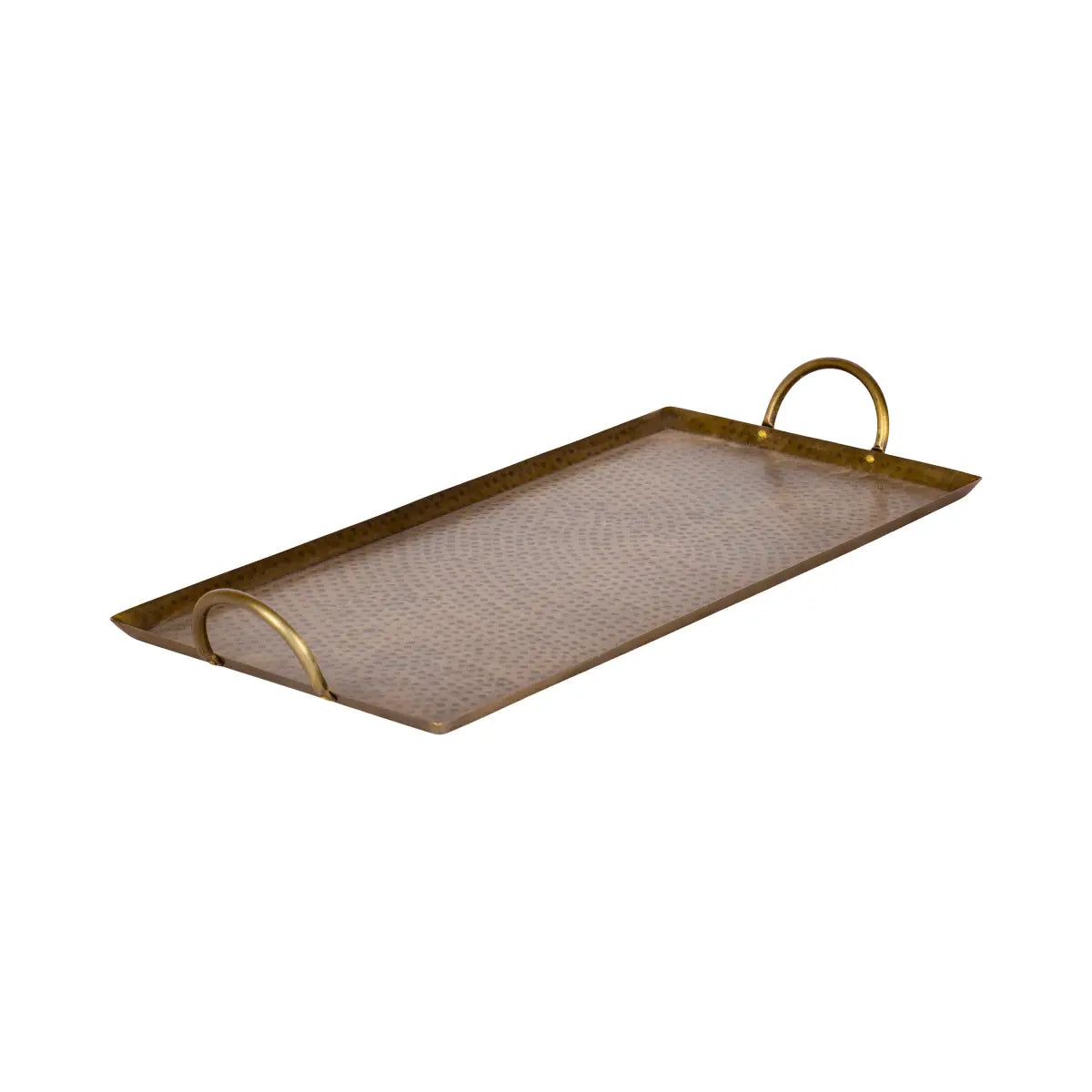 Sanzo Hammered Rectangle Metal Tray - Gold - kateandlaurel