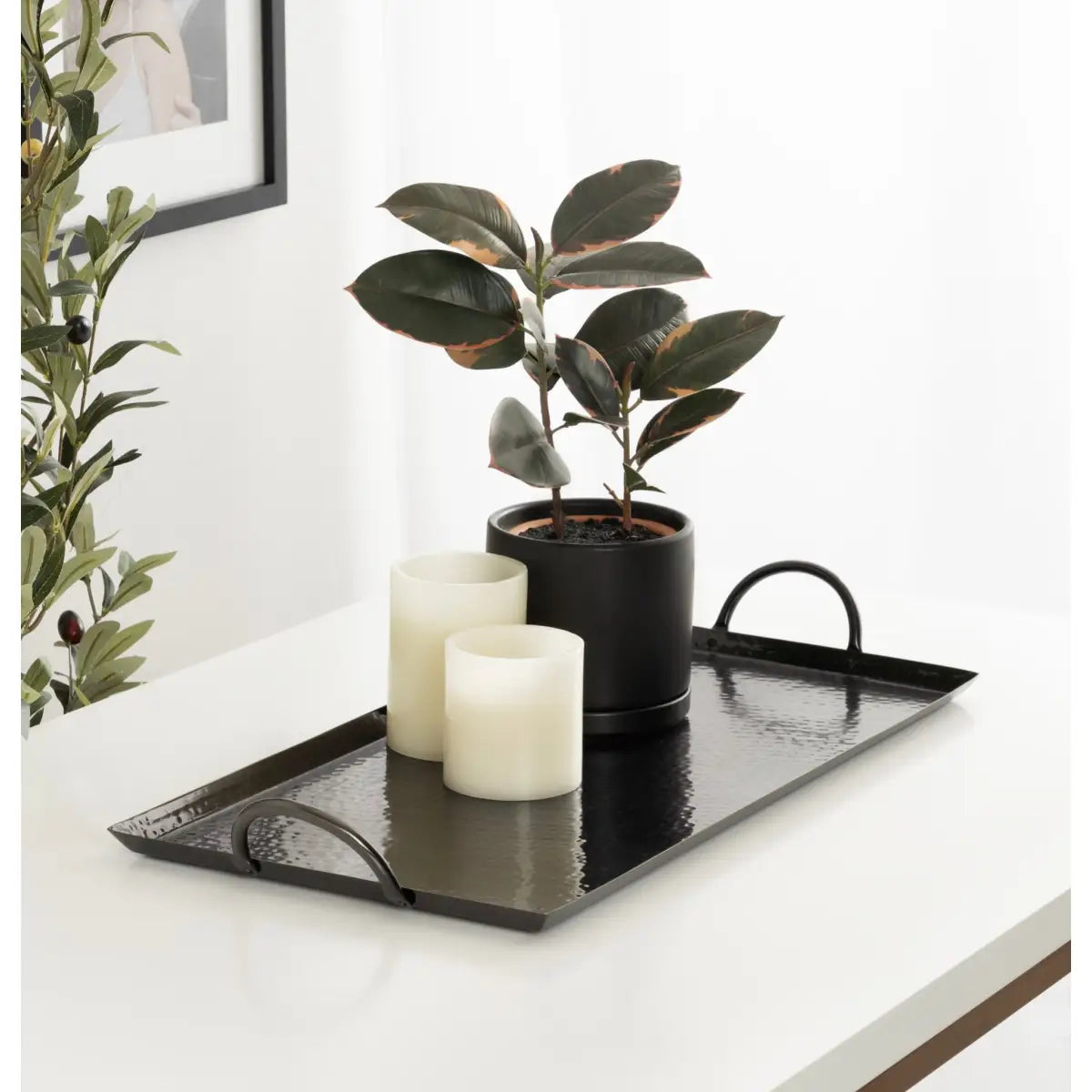 Sanzo Hammered Rectangle Metal Tray - kateandlaurel