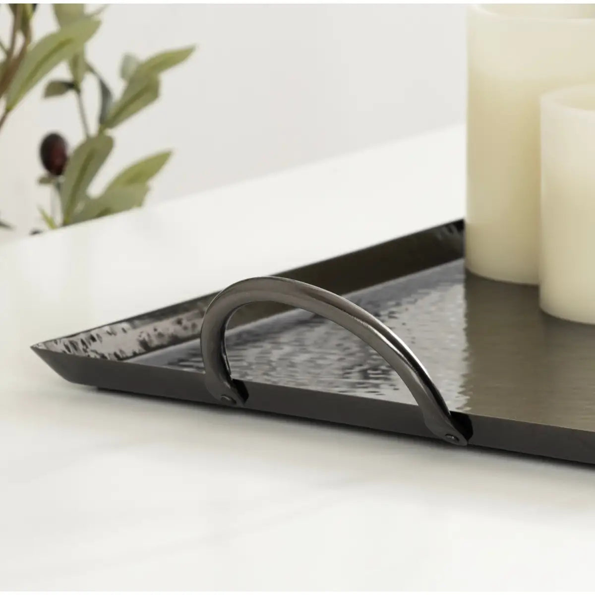 Sanzo Hammered Rectangle Metal Tray - kateandlaurel