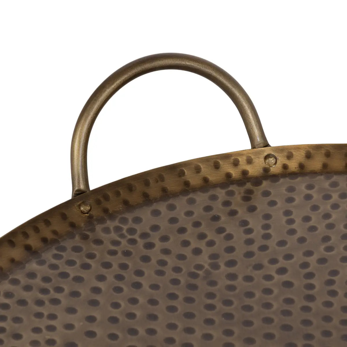 Sanzo Hammered Round Metal Tray - kateandlaurel